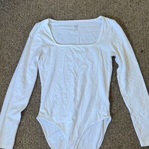 GAP Classic White Square Neck Bodysuit